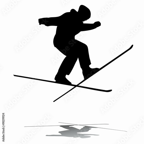 skier man, vector sketch