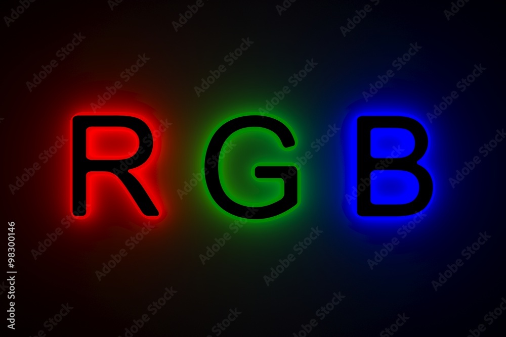 RGB is presented in the form of a neon glow RGB is presented in the form of a neon glow