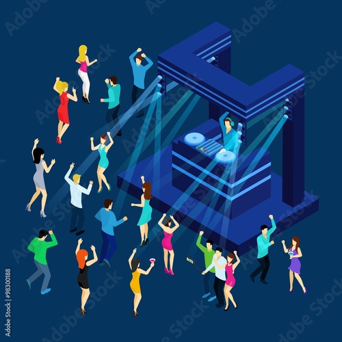  Dancing People Isometric Illustration 