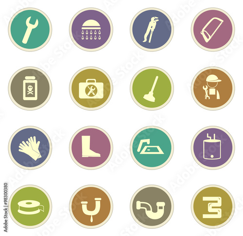 Plumbing related vector icons