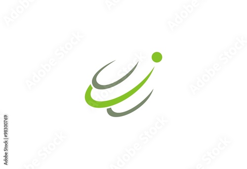 abstract orbit swoosh logo photo