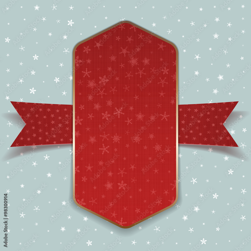 Christmas greeting red Label and white Ribbon Christmas greeting red Label and white Ribbon