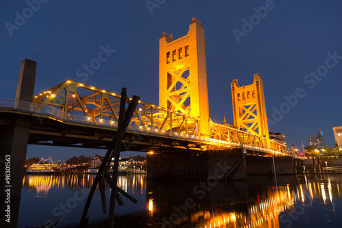Tower Bridge Sacramento River Capital City California Downtown Skyline