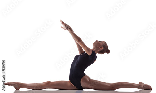 Gymnastic girl over white background