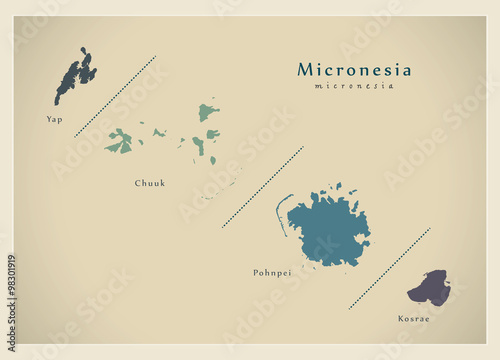 Modern Map - Micronesia colored details FM