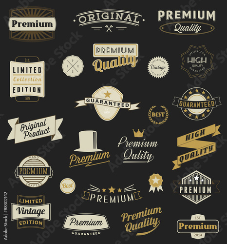 Set of Vintage styled design logo and banners
