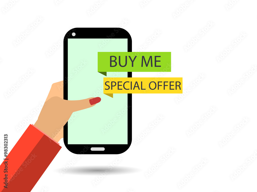 Online shopping. The message Online shopping. The message