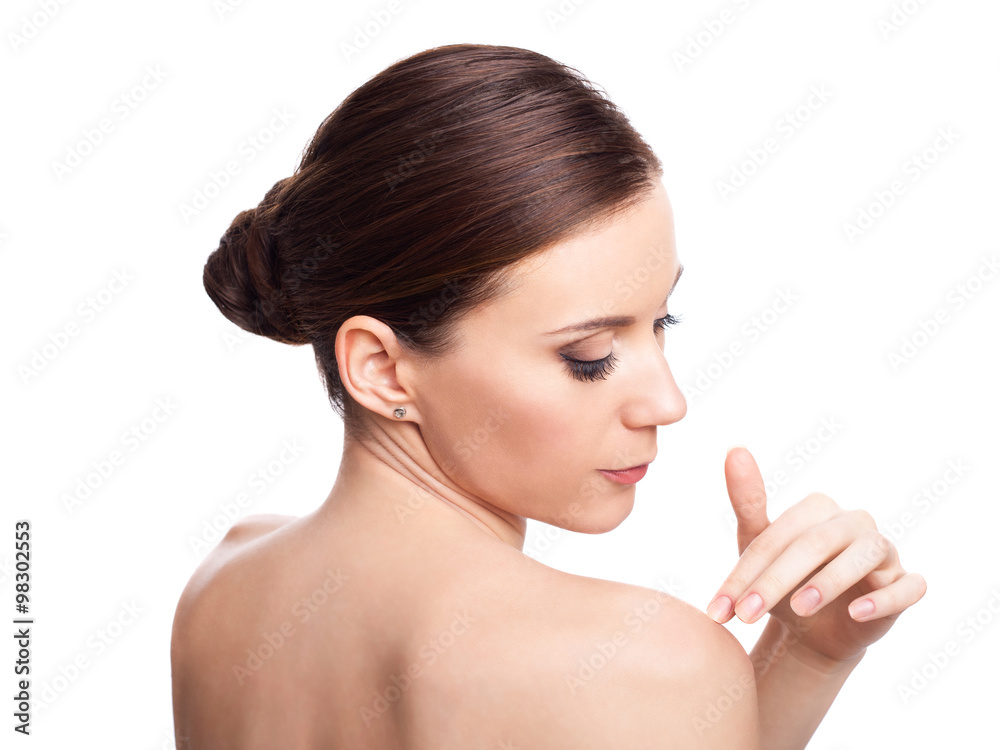 Beautiful woman cares for the skin. Beautiful woman cares for the skin.