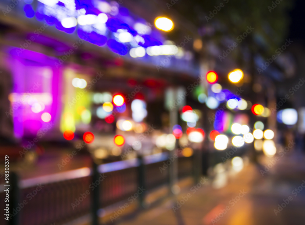 Abstract blurred background of night lights