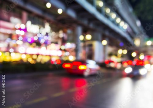 Abstract blurred background of night traffic