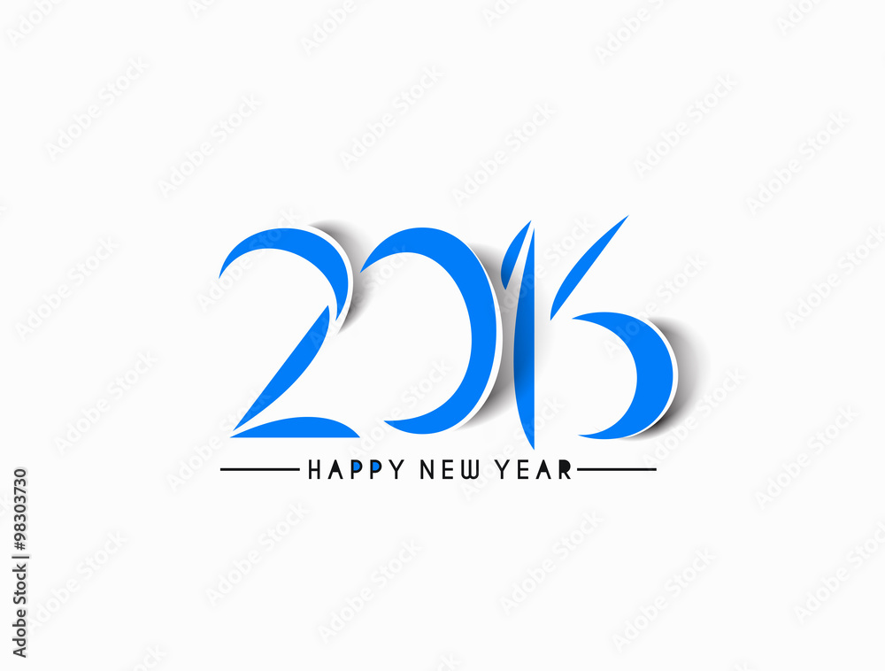 Fototapeta premium Happy new year 2016 Text Design