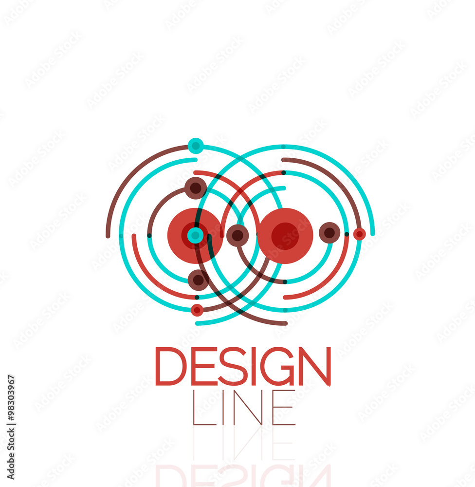 Vector swirl and circles outline minimal abstract geometric logo Vector swirl and circles outline minimal abstract geometric logo