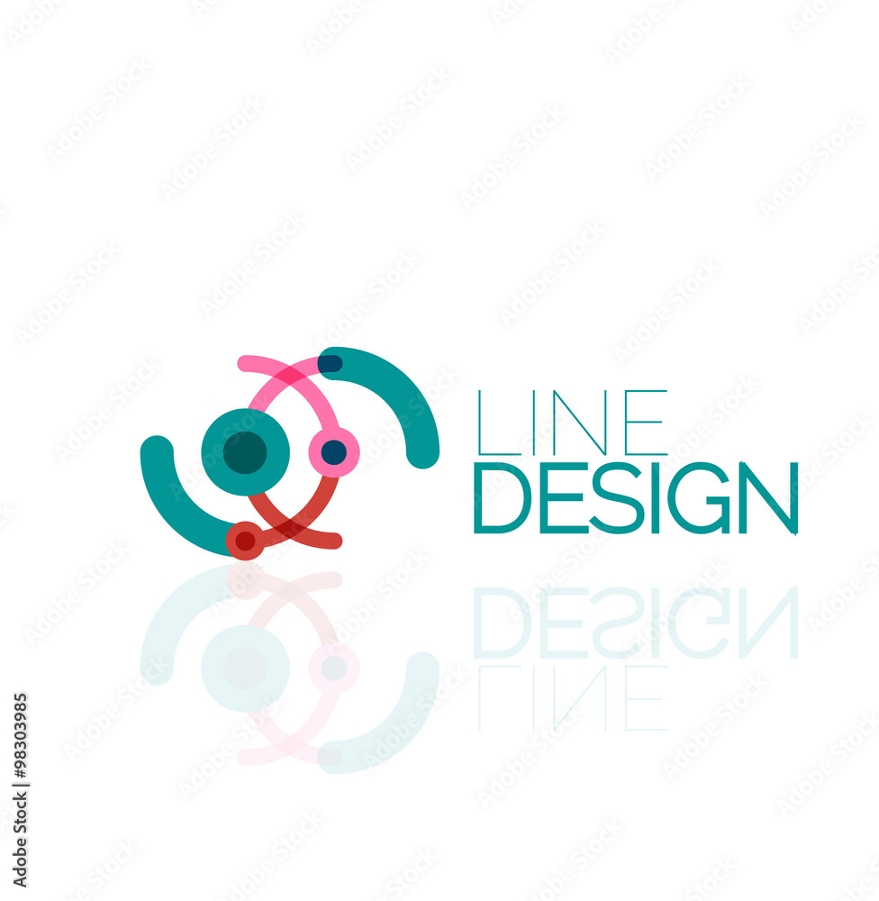 Obraz premium Vector swirl and circles outline minimal abstract geometric logo