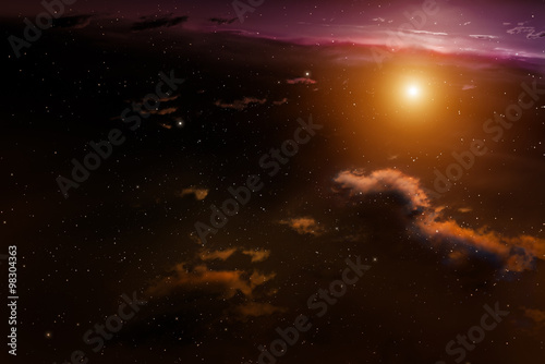 Fototapeta Naklejka Na Ścianę i Meble -  Space background with nebula and stars.