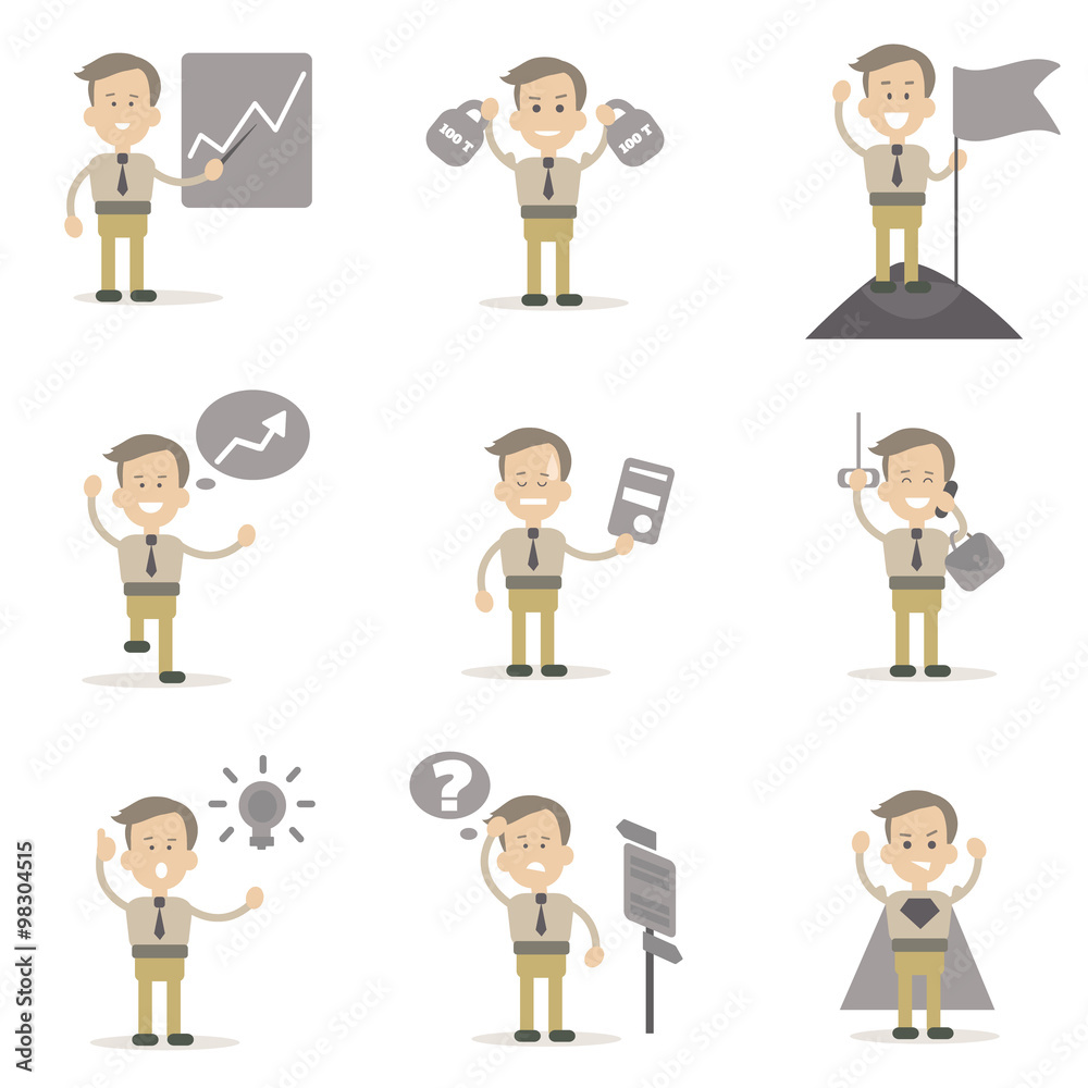 Set of Businessman Characters 
