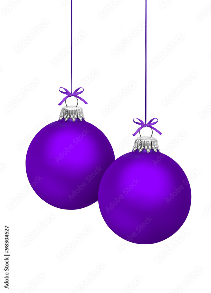 Zwei violette Weihnachtskugeln Zwei violette Weihnachtskugeln