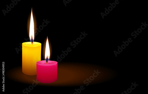 Candle lit a light in the darkness.