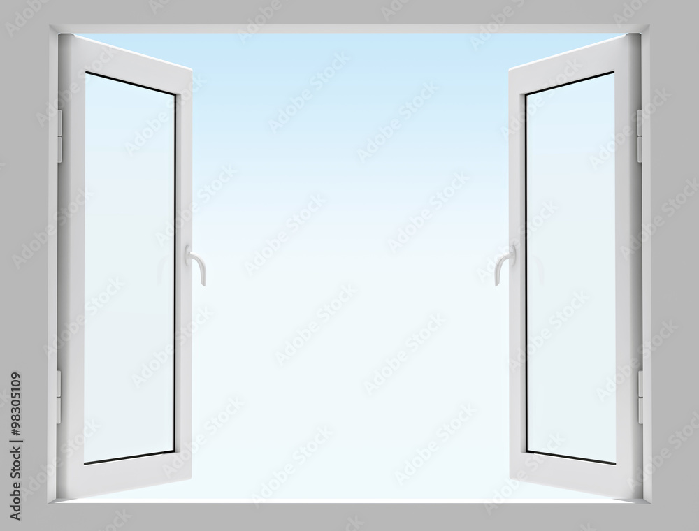 Opened white window Opened white window
