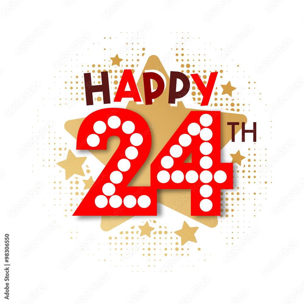 Happy 24th Birthday Stock Vector