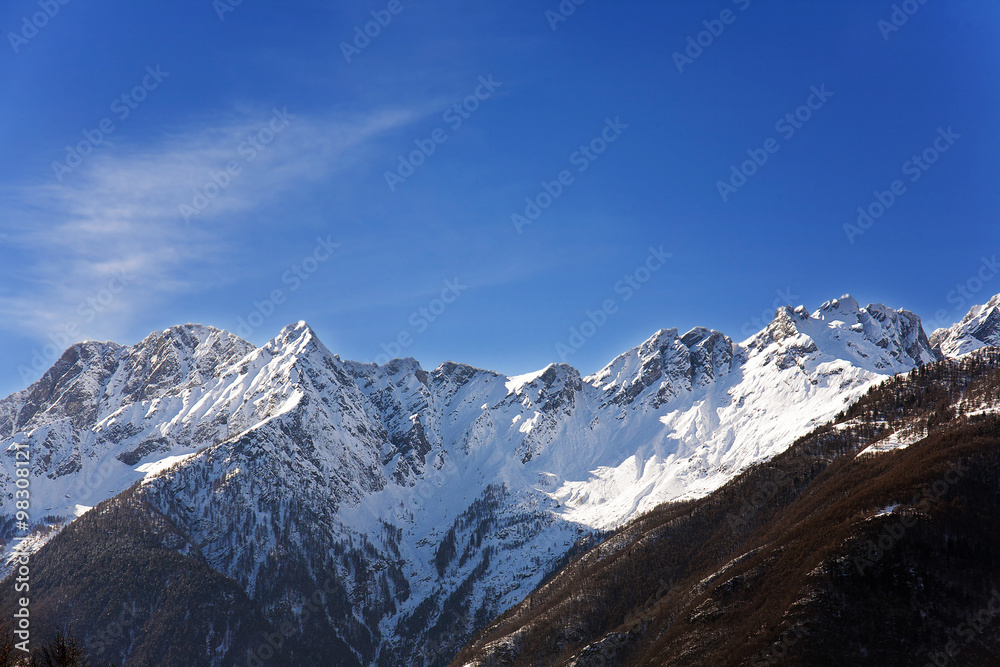 winter mountain landscape in saint moritz