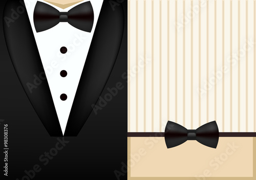 Vector bow tie tuxedo invitation design template