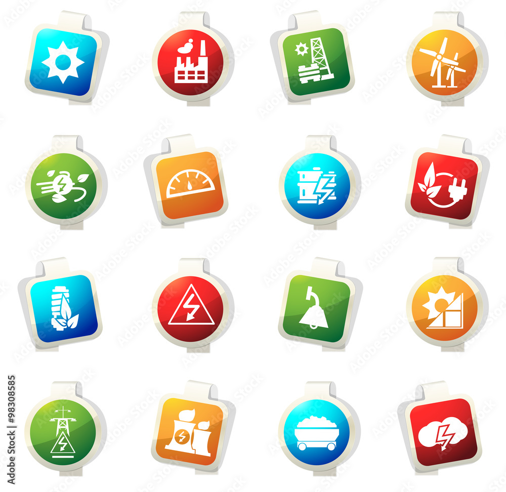 energy and power icons energy and power icons