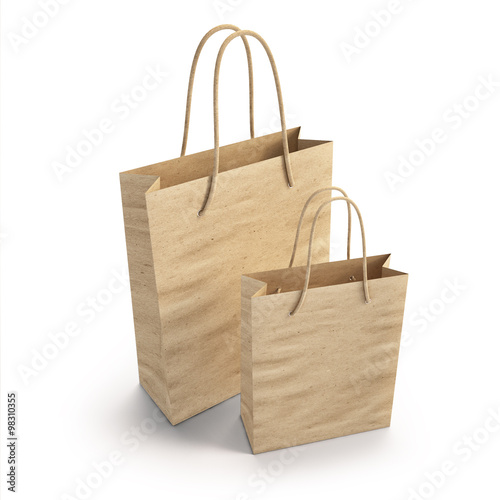mockup paper shopping bag. 3d