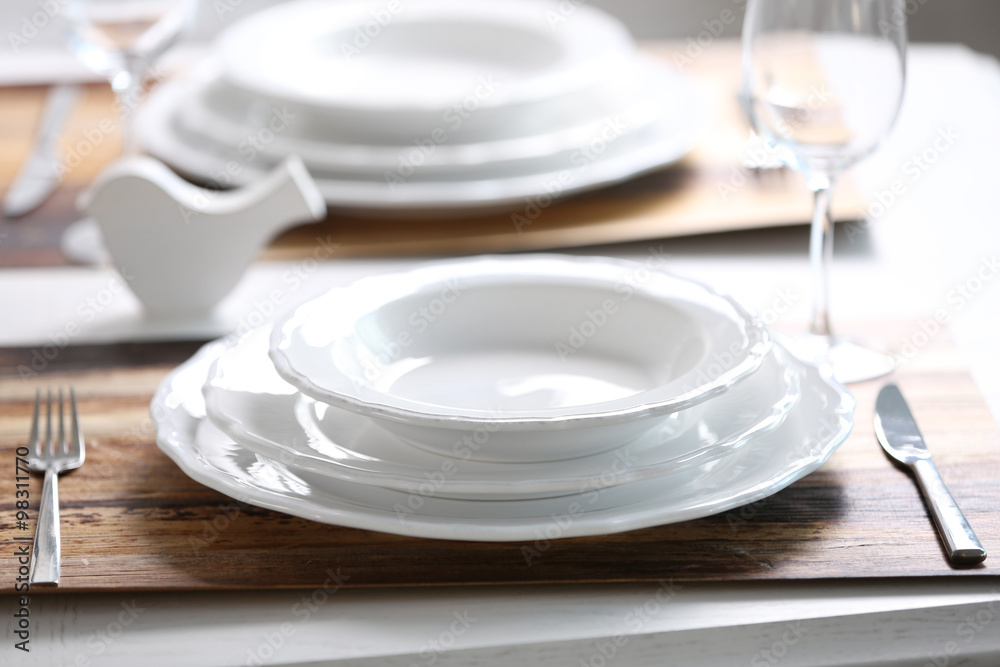 Beautiful table setting with natural eco materials Beautiful table setting with natural eco materials