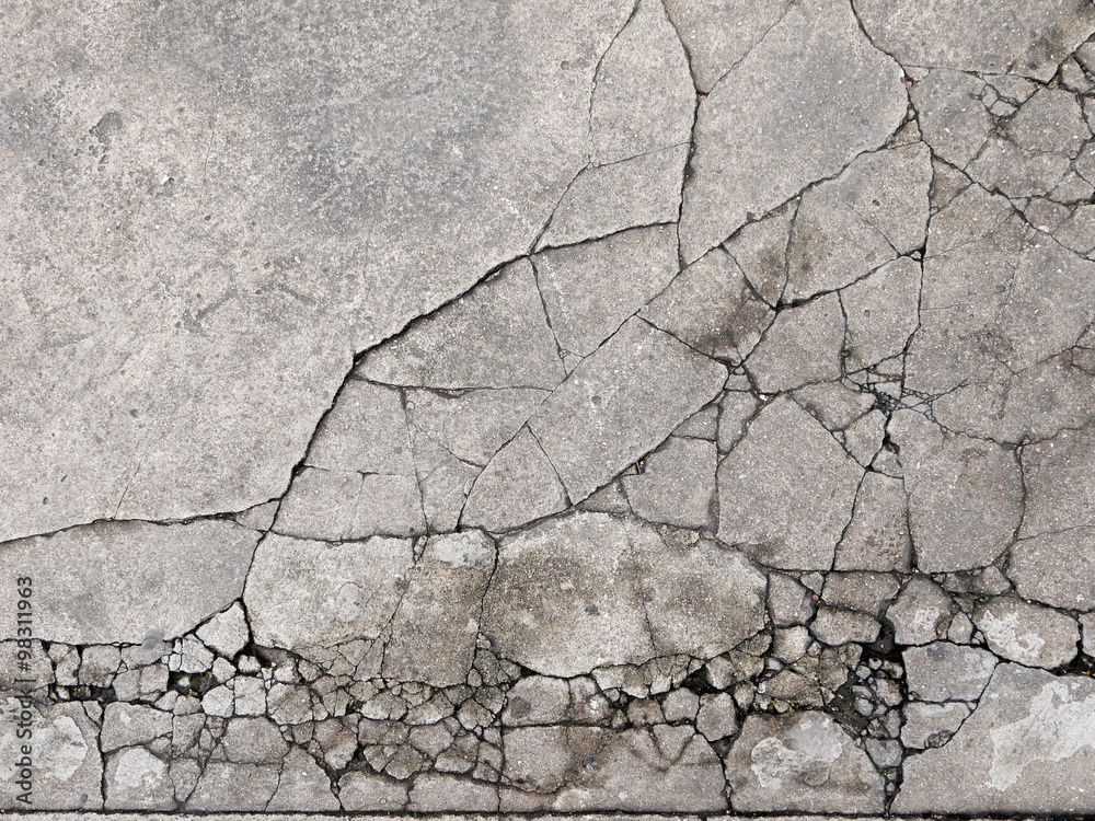 Fototapeta premium Cracked concrete texture closeup background