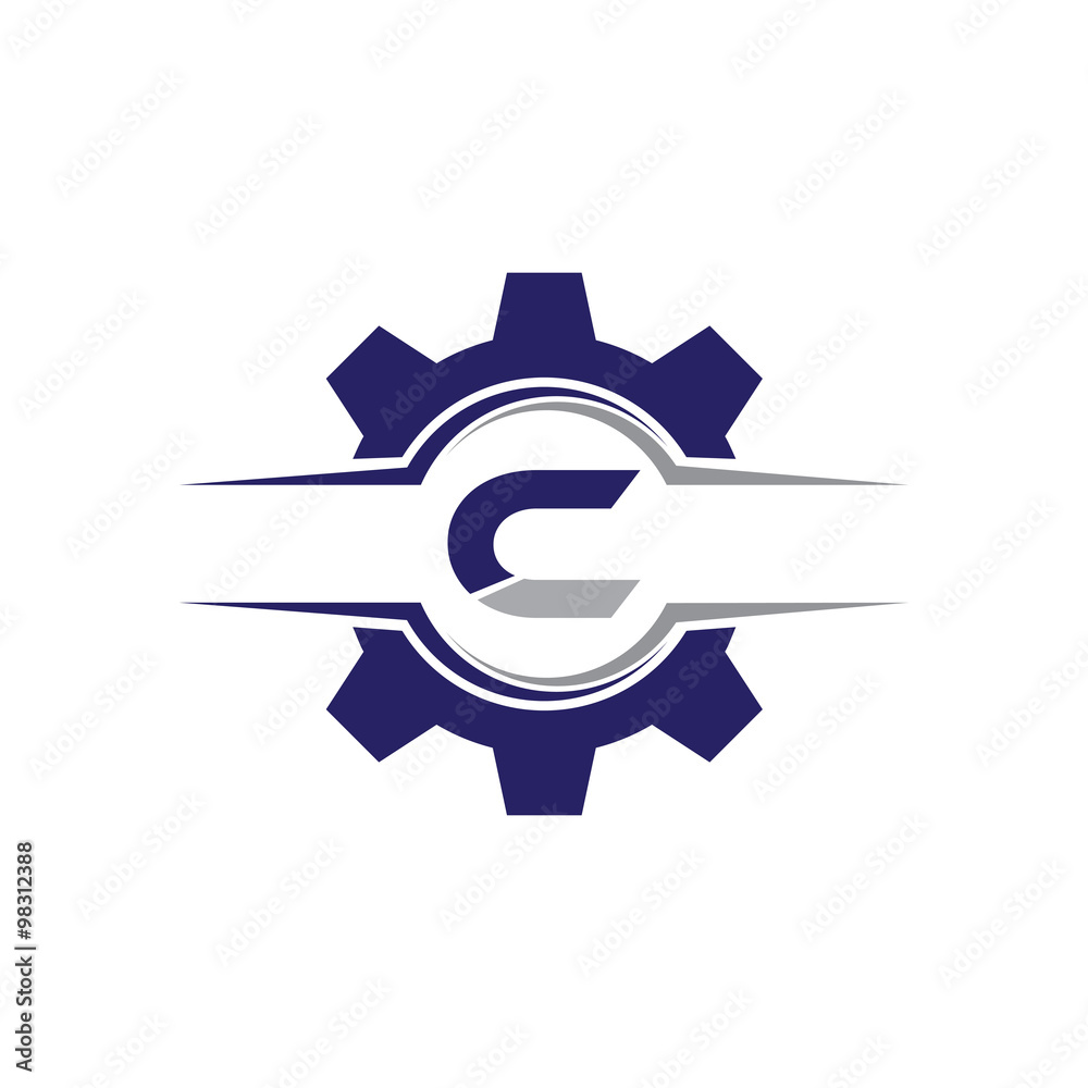 Alphabet Gear Circle Swoosh Logo c Alphabet Gear Circle Swoosh Logo c