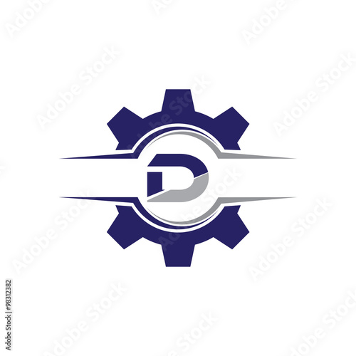 Alphabet Gear Circle Swoosh Logo d