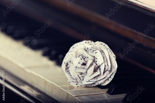 Decorative paper rose on pi...