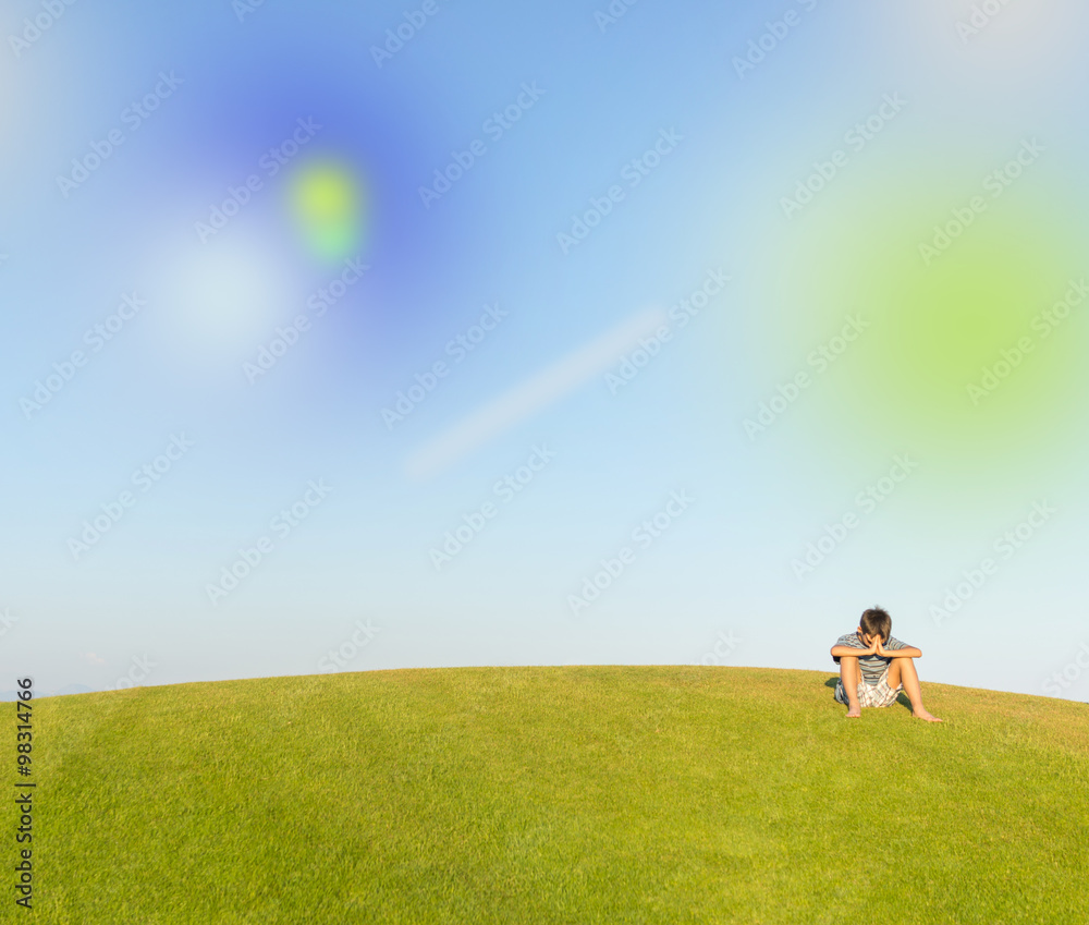 Enjoying on perfect grass field Enjoying on perfect grass field