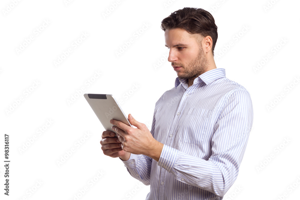 Handsome Man Holding Digital Tablet Handsome Man Holding Digital Tablet