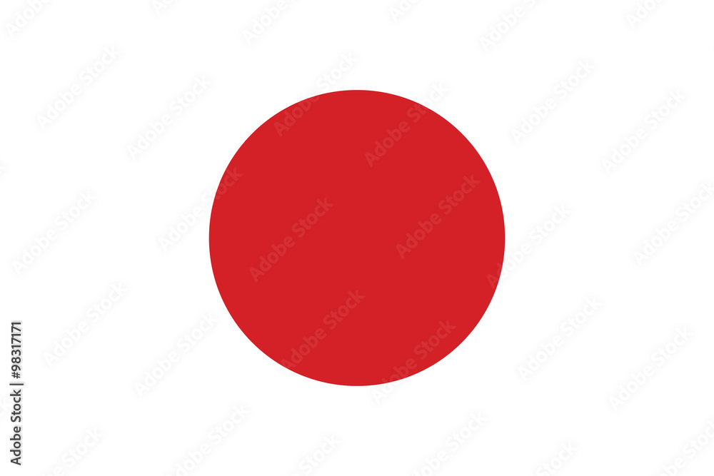 Obraz premium Wektor japońskiej flagi.