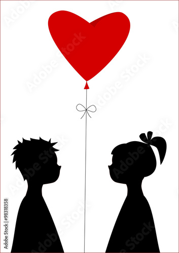 ombra di bambini con cuore