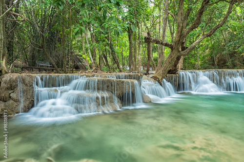 Huay Mae Kamin waterfall. Located at the Kanchanaburi province  Thailand