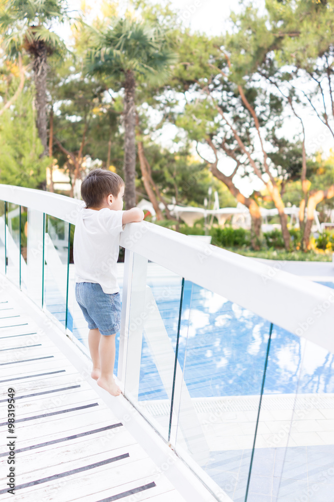 Happy children spending holiday vacation in beautiful resort Happy children spending holiday vacation in beautiful resort