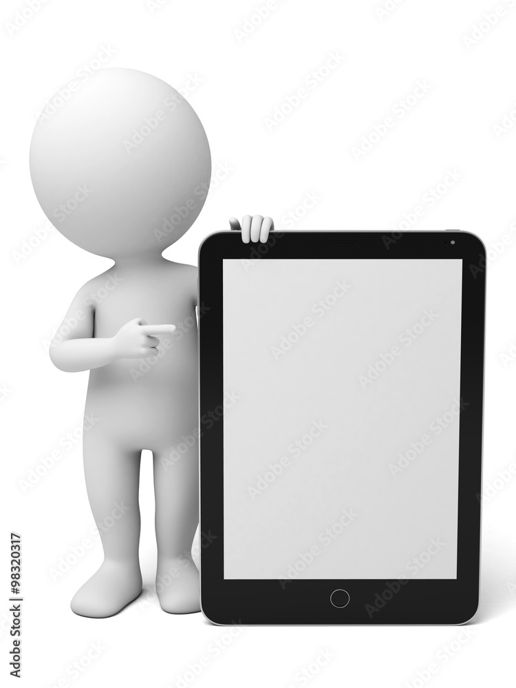 A 3D guy is using the ipad A 3D guy is using the ipad