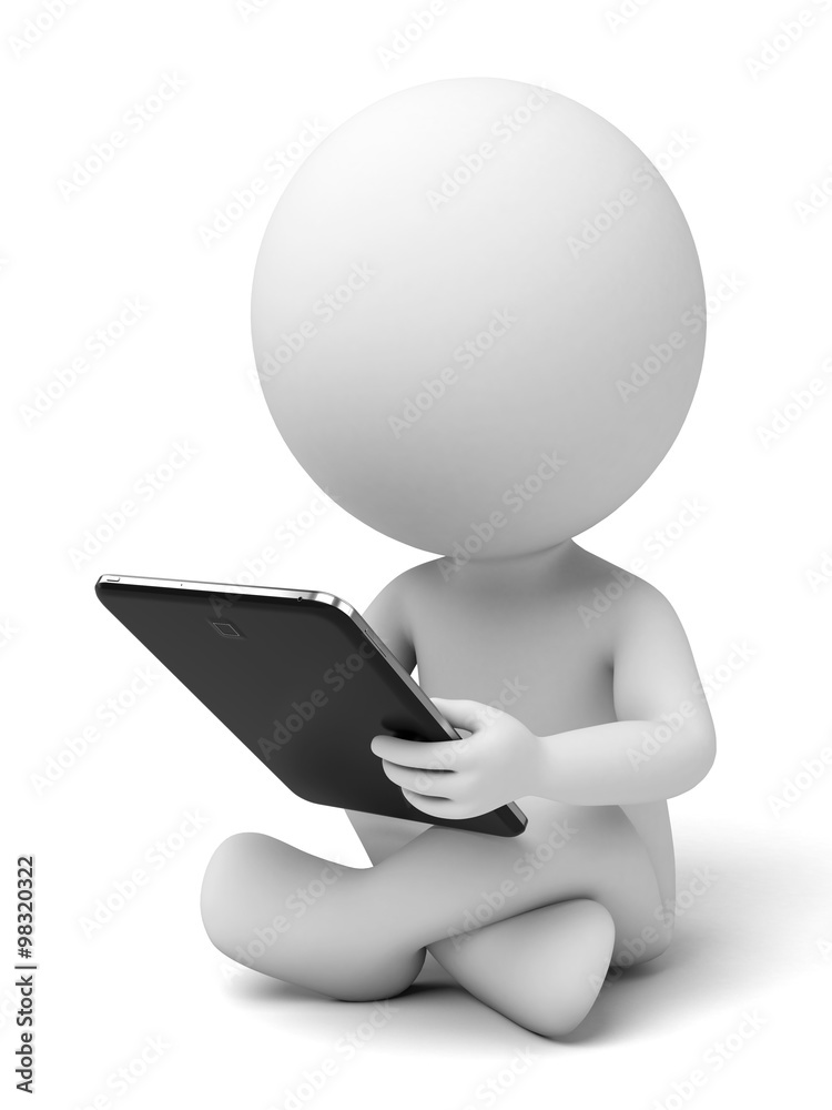 A 3D guy is using the ipad A 3D guy is using the ipad