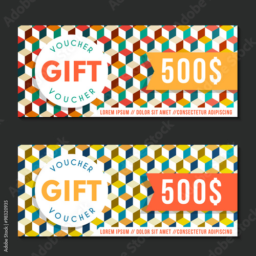 Gift voucher templates modern design