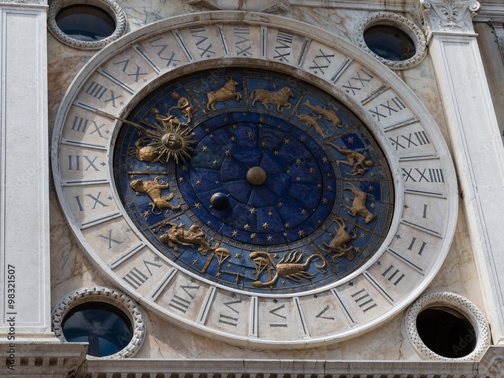 Astronomical Clock Tower in St. Mark's Square in Venice - Italy