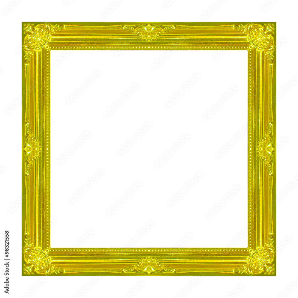 frame picture frame wooden Carved gold pattern isolated on a white background. frame picture frame wooden Carved gold pattern isolated on a white background.