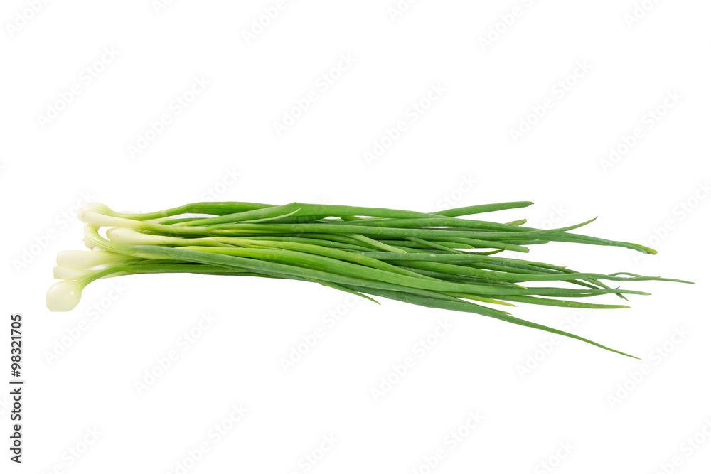 Green onion isolated on a white background. Isolated food series. Green onion isolated on a white background. Isolated food series.