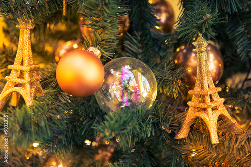 Christmas decorations with Eiffel Tower