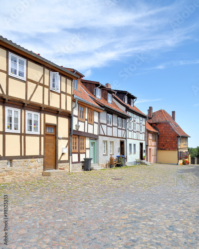 Fachwerk in der historischen Altstadt von Quedlinburg im Harz,Sachsen-Anhalt,Deutschland