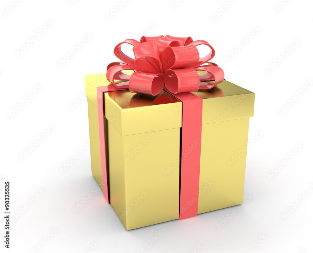 Obraz premium gift box with bows isolated on white