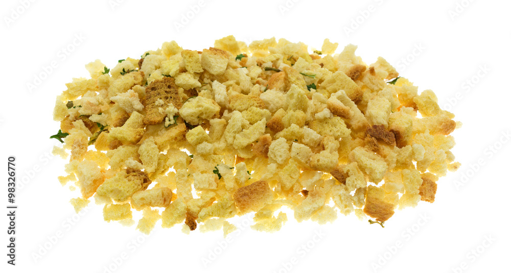 Dry stuffing mix on a white background Dry stuffing mix on a white background