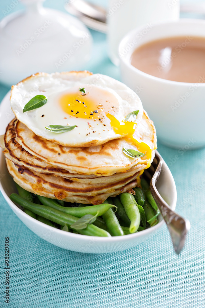 Savory cheese pancakes with egg Savory cheese pancakes with egg