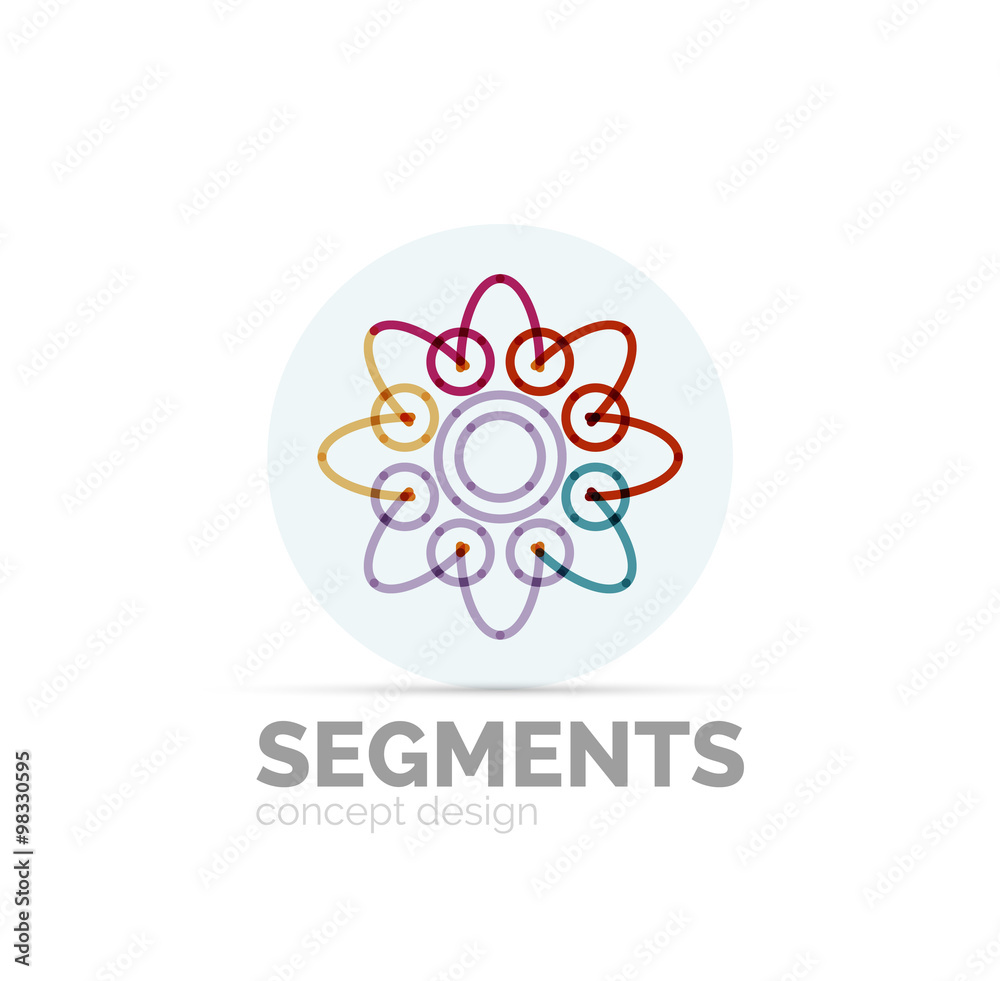 Abstract geometric linear hipster floral icon, frame design, flat style